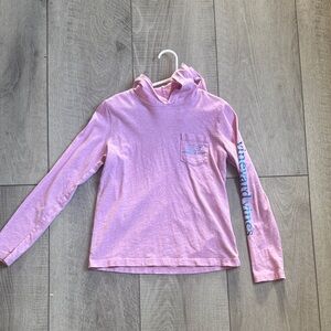 Vineyard Vines Kids Light Pink Hoodie with Blue Logo